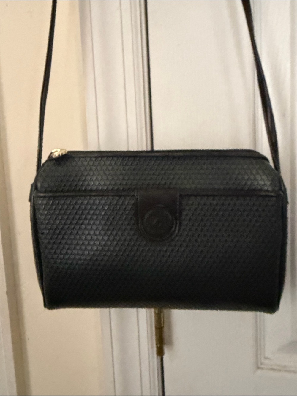 Black Textured Crossbody Bag - Unbranded